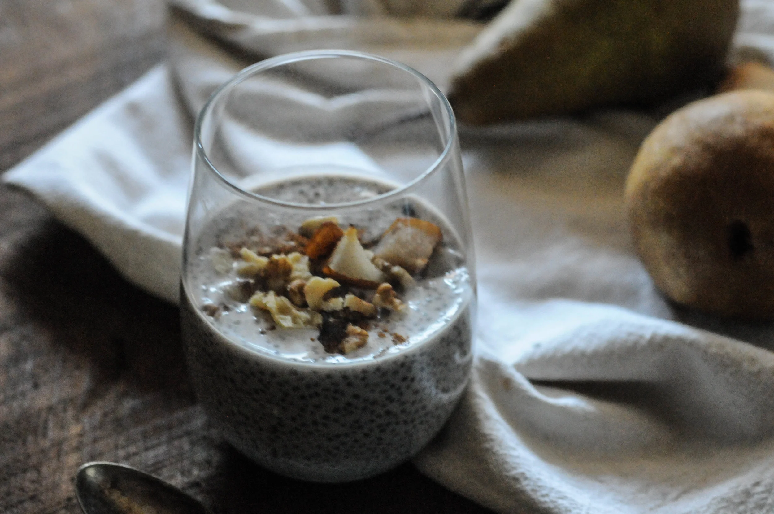 Roasted Pear & Cardamom Chia Pudding {sugar-free, dairy-free}