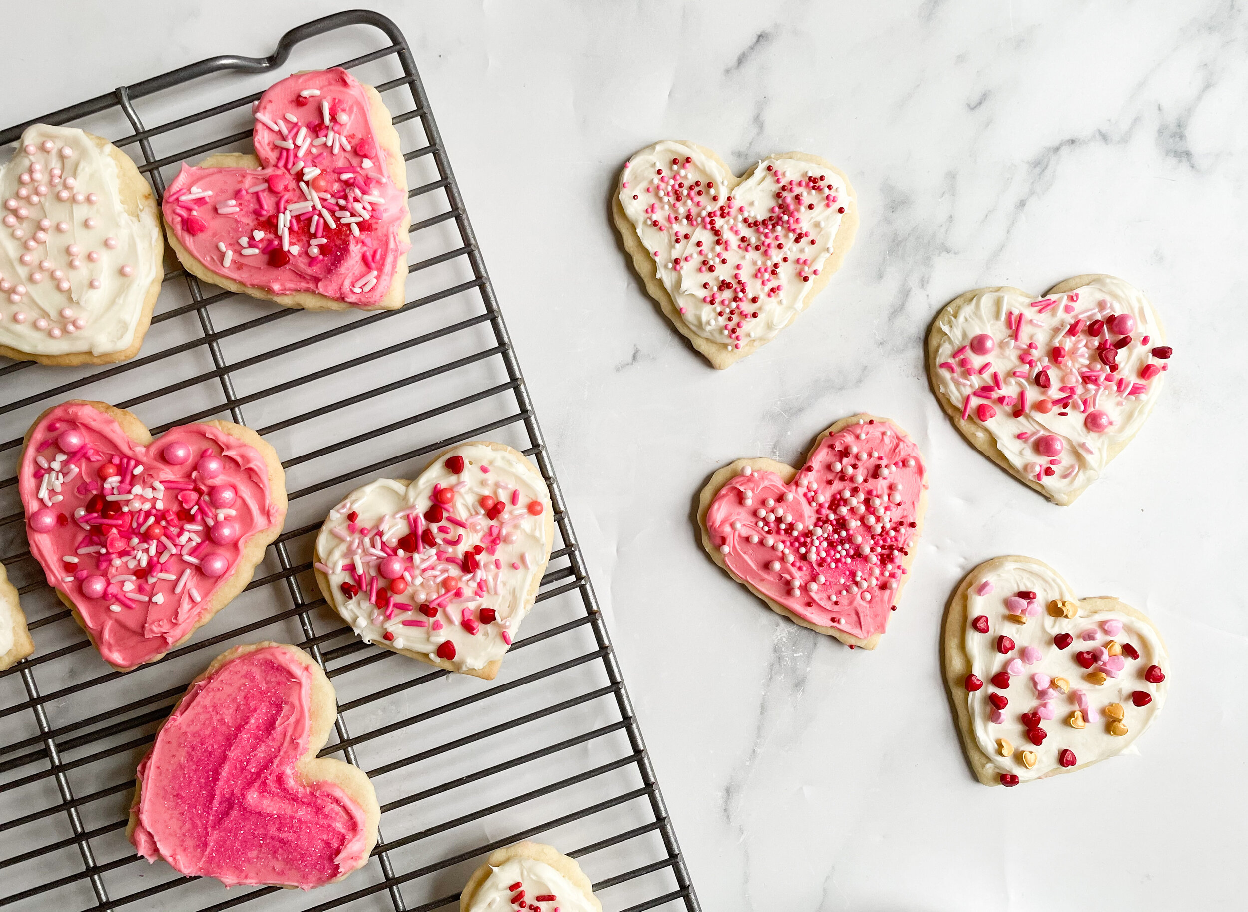 Valentine's Day Sugar Cookie Hearts 