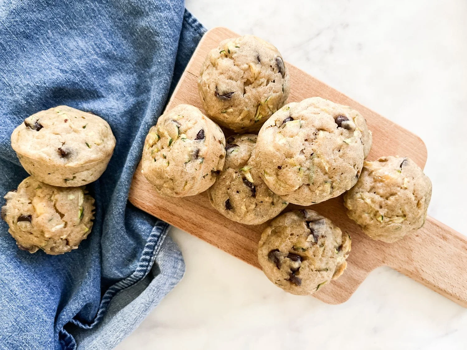 Zucchini + Banana Chocolate Chip Muffins