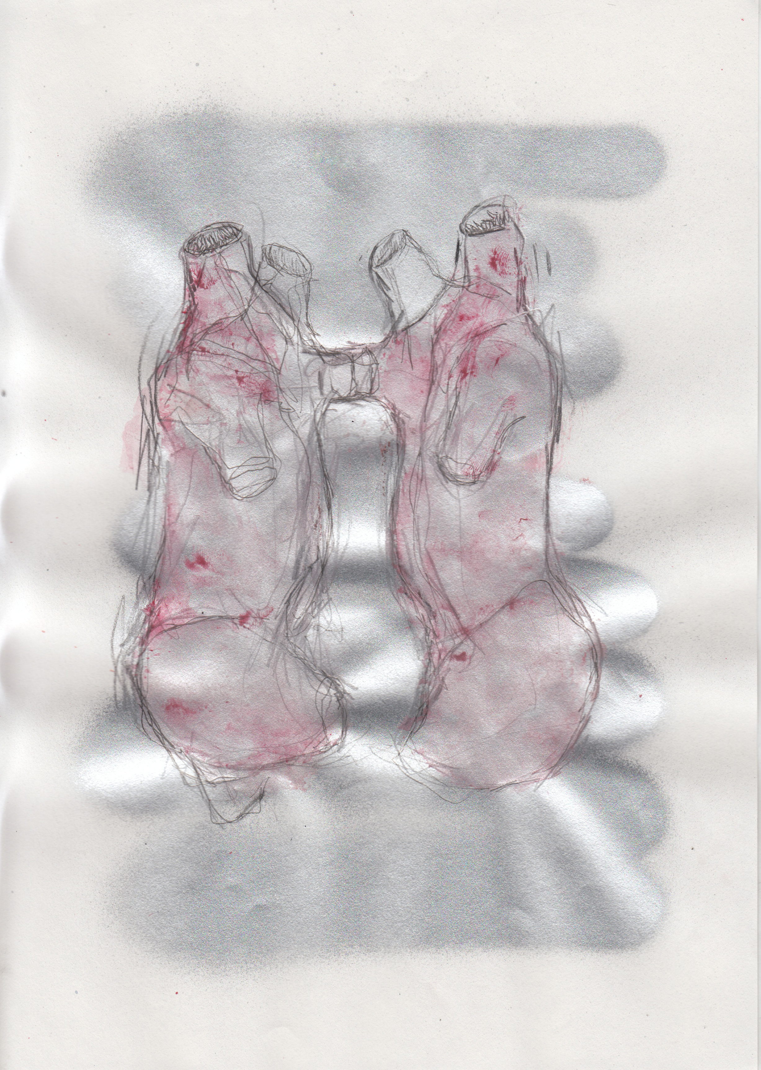 Spray paint, watercolour, graphite.
