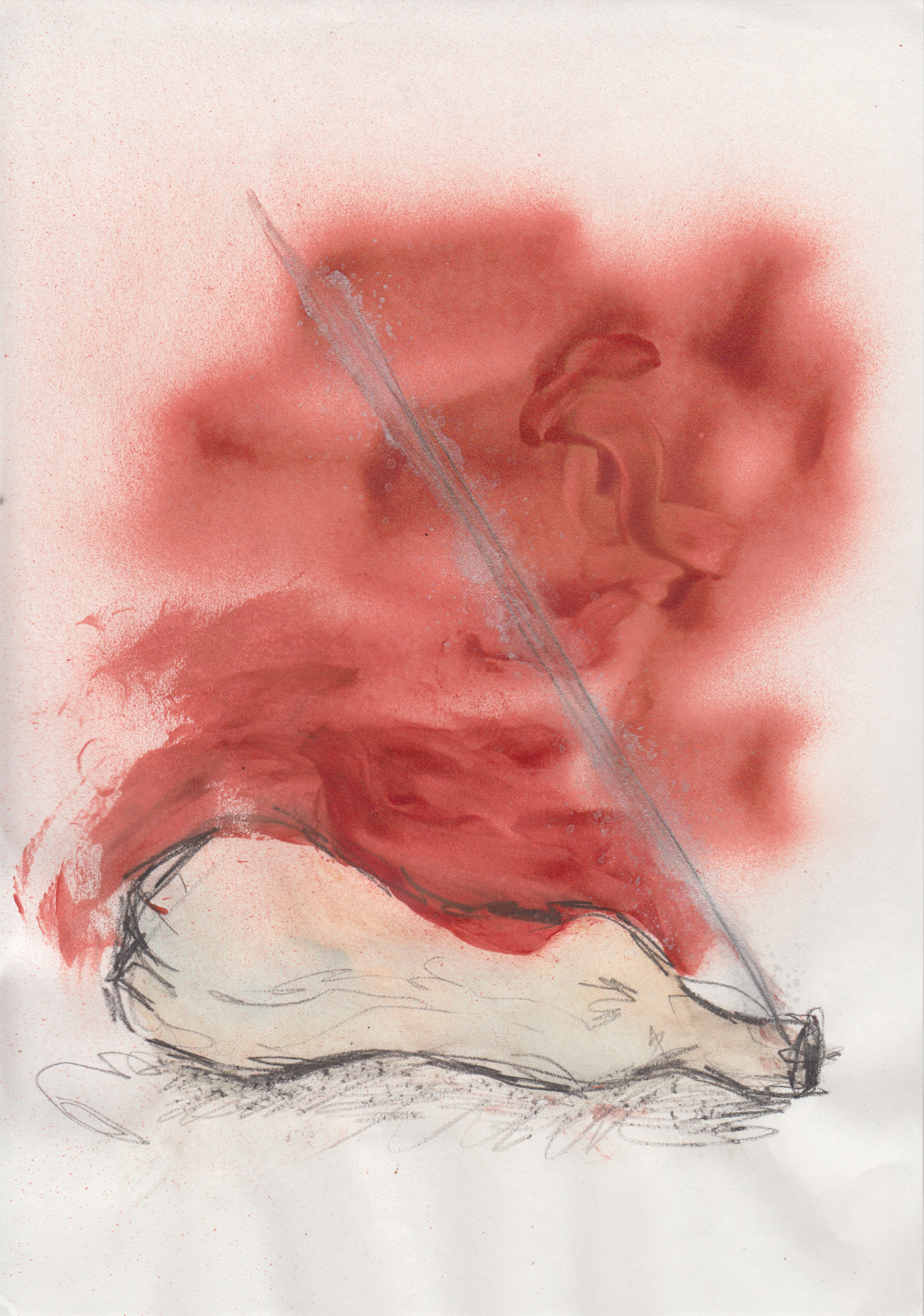 Spray paint, emulsion, charcoal. 