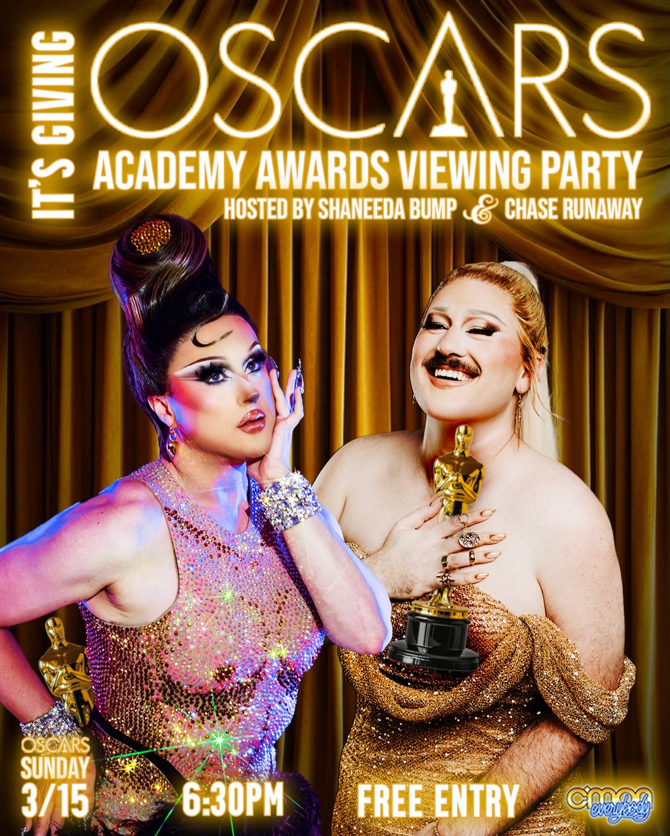 🏆it&rsquo;s giving OSCARS🏆 please join @shaneedabump and @chaserunaway for cinema&rsquo;s biggest night! 

The glitz! The glamour! Emma Stone&rsquo;s bald head! Is Timothee taking home the gold? (babygirl so thirsty for it) 💛 we&rsquo;ll see you O