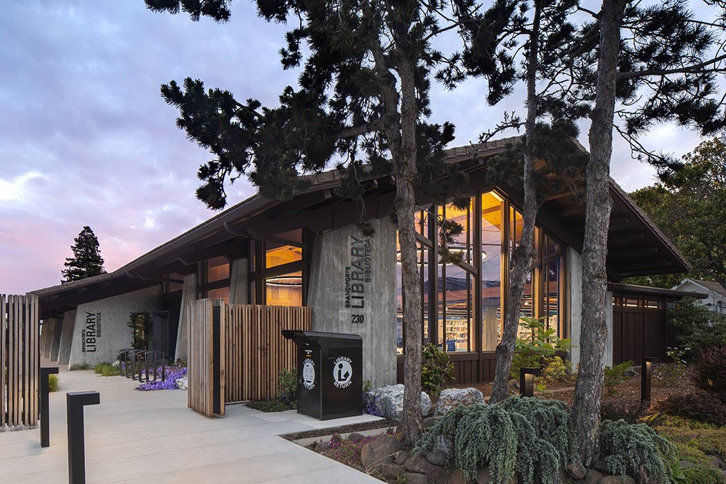   Branciforte Branch Library Renovation /  Tucked into a Santa Cruz neighborhood near a local elementary school, Branciforte Library occupies an iconic mid-century building dating to 1967. The community hoped to update the building without losing its