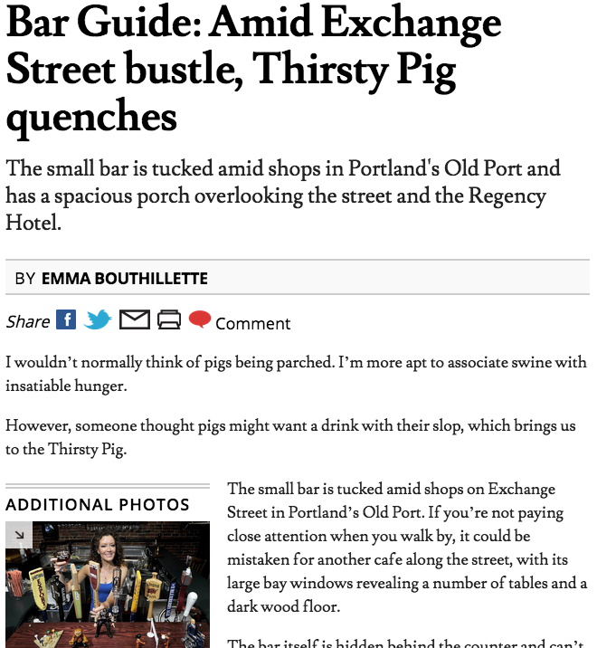 Bar Guide: Amid Exchange Street bustle, Thirsty Pig quenches