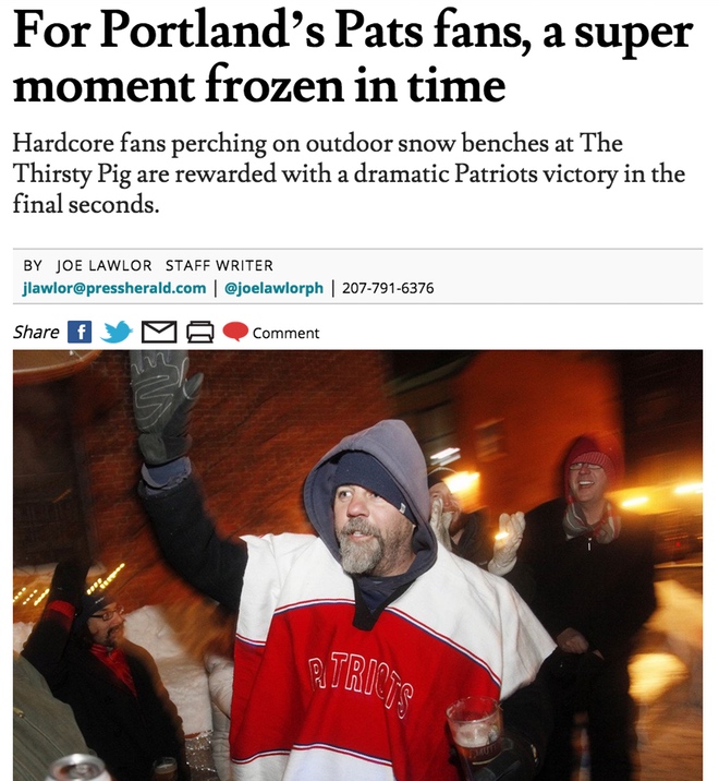For Portland’s Pats fans, a super moment frozen in time