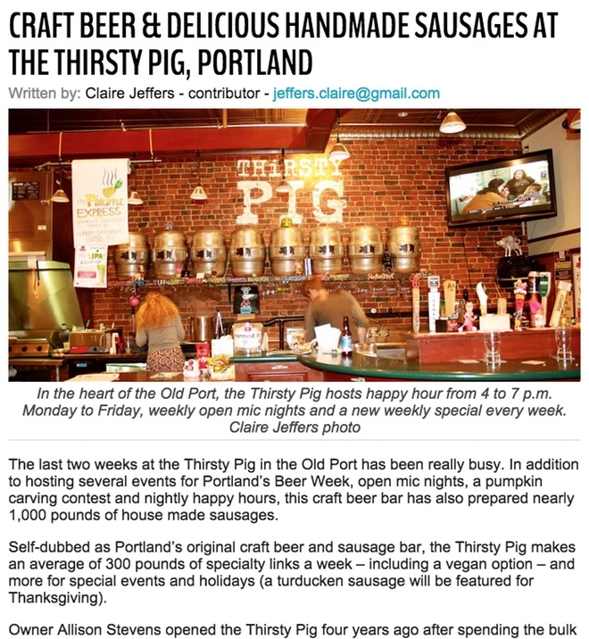 CRAFT BEER & DELICIOUS HANDMADE SAUSAGES AT THE THIRSTY PIG, PORTLAND