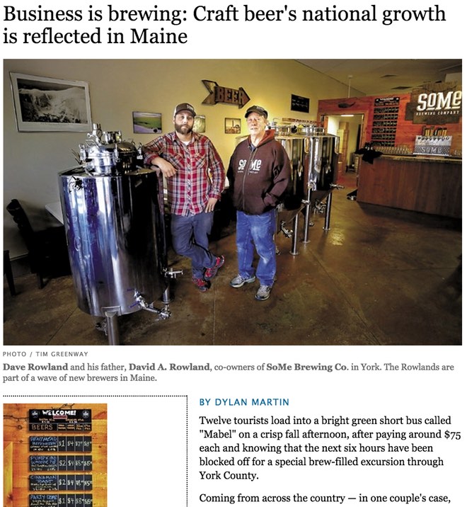 Business is brewing: Craft beer's national growth is reflected in Maine