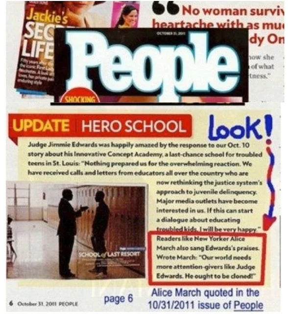 Alice quoted in People Magazine