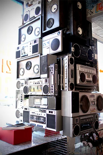  Boombox installation at Marcus Samuelsson's Streetbird.&nbsp; 