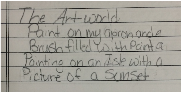 An ArtCore student's poem about their art world.