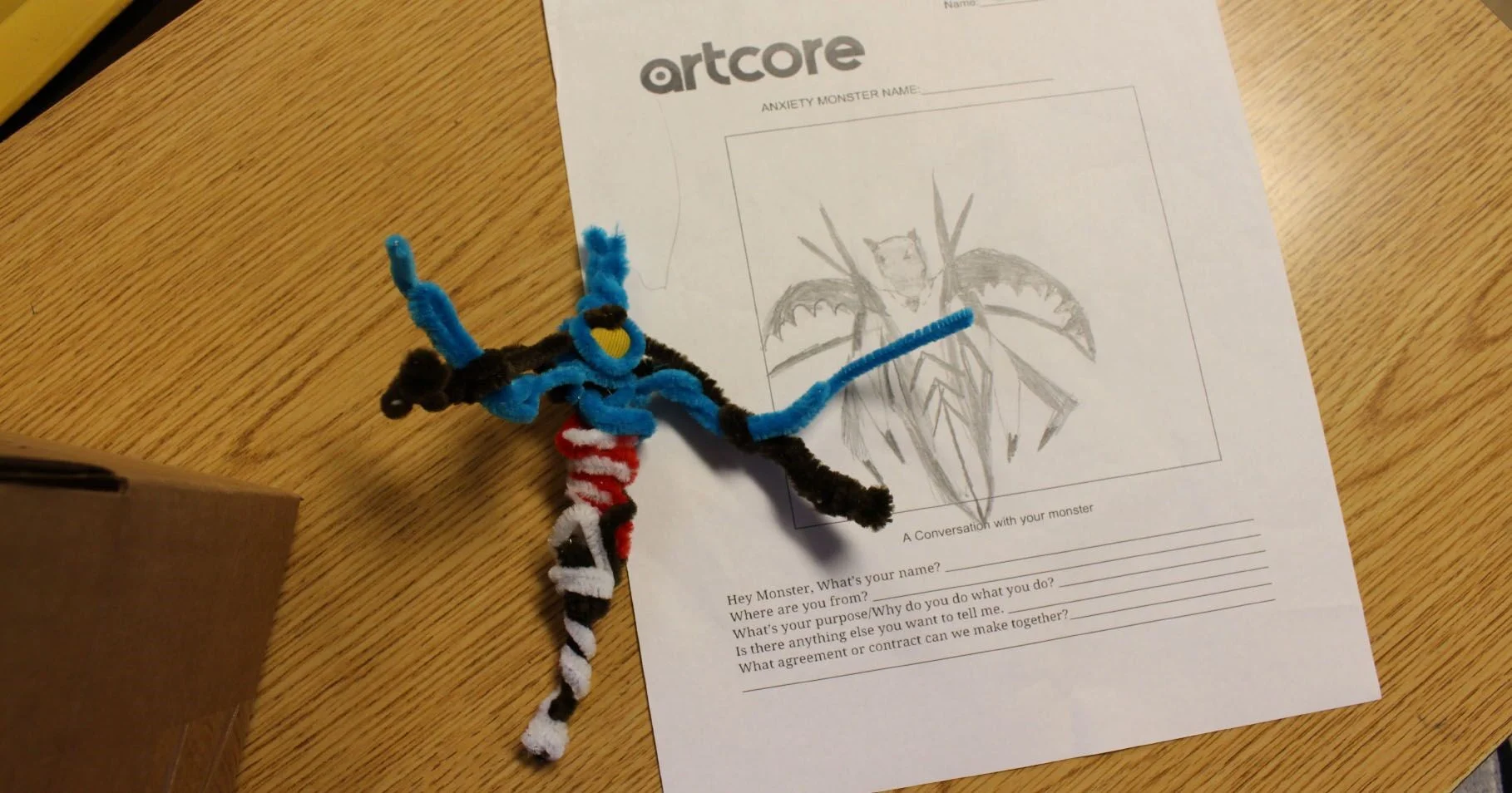 Hamlin Middle School Student example of their anxiety monster.
