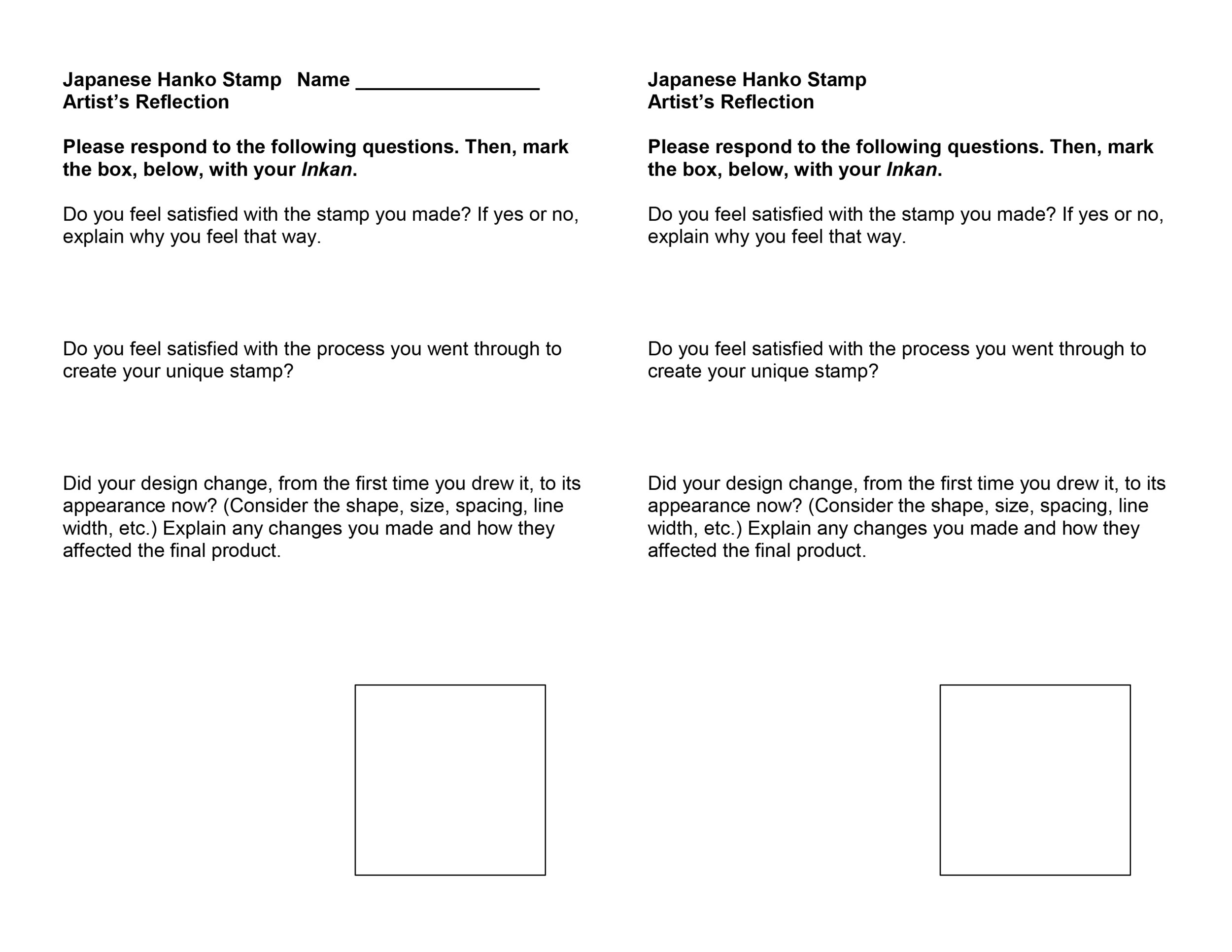 Learning Materials_Japanese Stamp Reflection