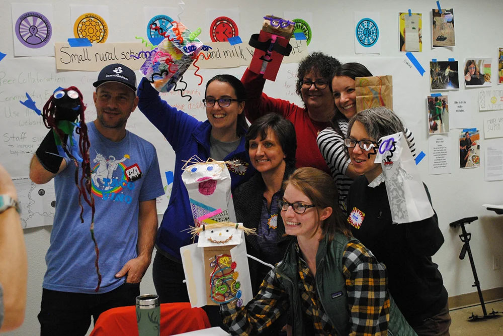 Teachers created hand puppets that expressed his or her creative self.