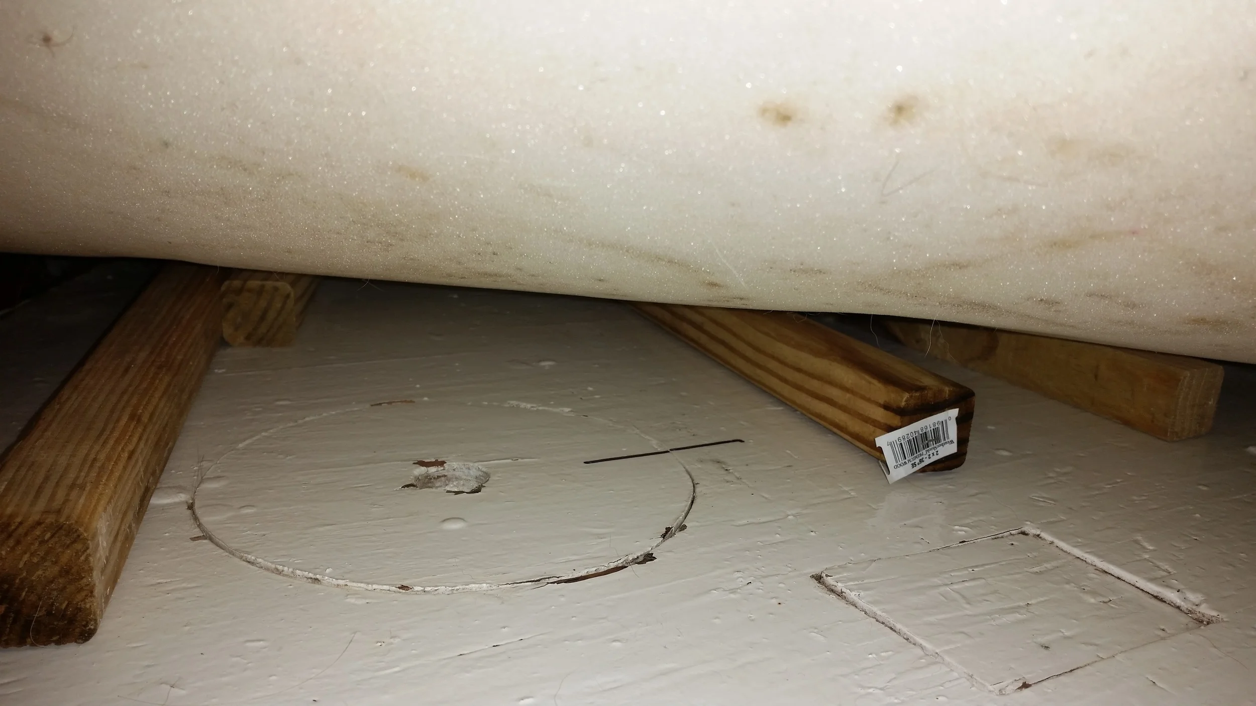 They are staggered to not block the access holes to my water tanks under the V Berth.