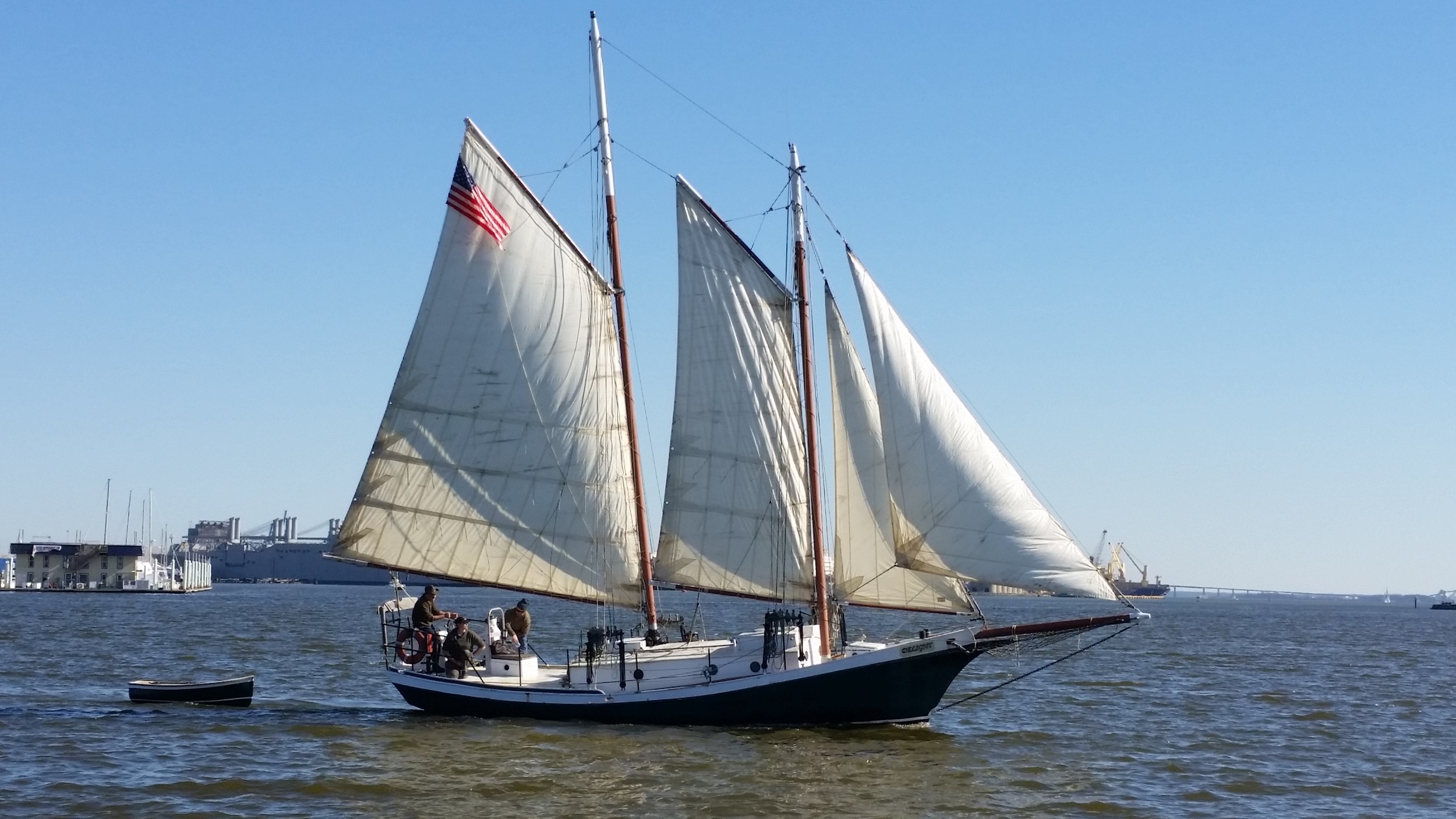 modern gaff rigged sailboat