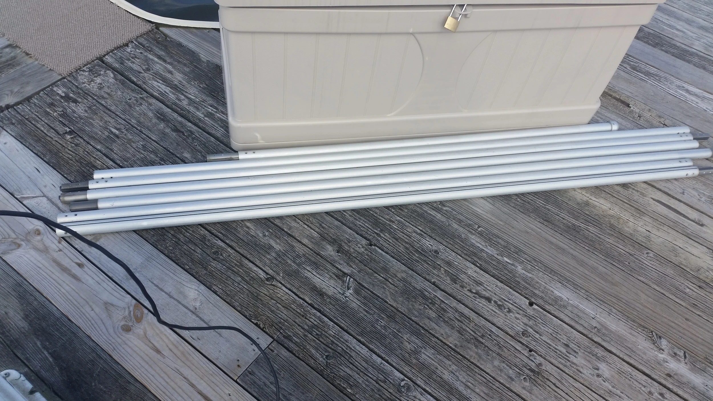 After disasembly, I had a whole bunch of really strong aluminum pipes for random projects around the boat.