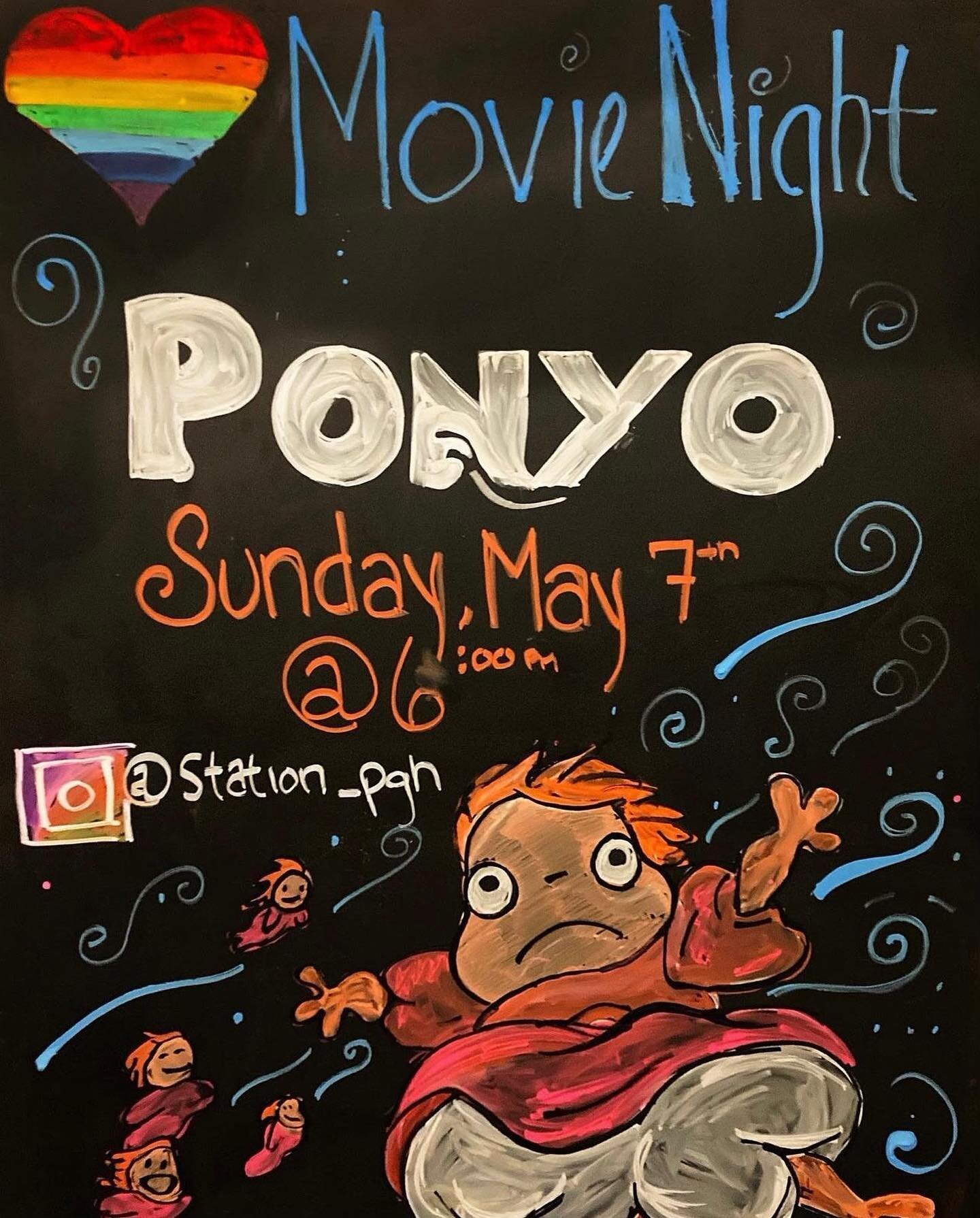 Sunday Funday with us at our next Night @ The Movies!
Come and dissolve into a happier place where we&rsquo;ll be showing the Studio Ghibli classic Ponyo this Sunday, May 7 at 6 PM.
Tickets include a super secret bag of Station branded bar mix &amp; 