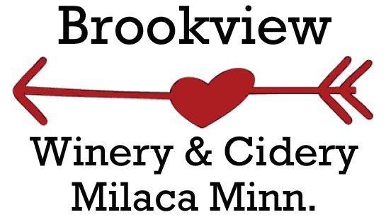 Brookview Winery and Cidery Milaca Minn Logo Black Text Red Heart and Arrow.jpg
