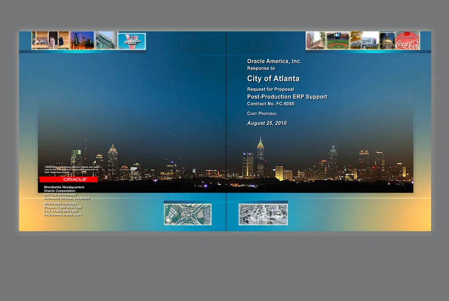  CLIENT: Oracle &nbsp;• &nbsp;TYPE: Xrox Docutech digital print &nbsp;• &nbsp;USE: Proposal cover, City of Atlanta 