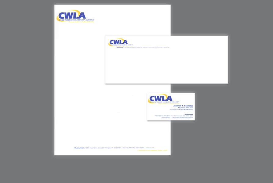  CLIENT: CWLA &nbsp;• &nbsp;USE: Redesigned logo used for identity, stationary, &amp; marketing 