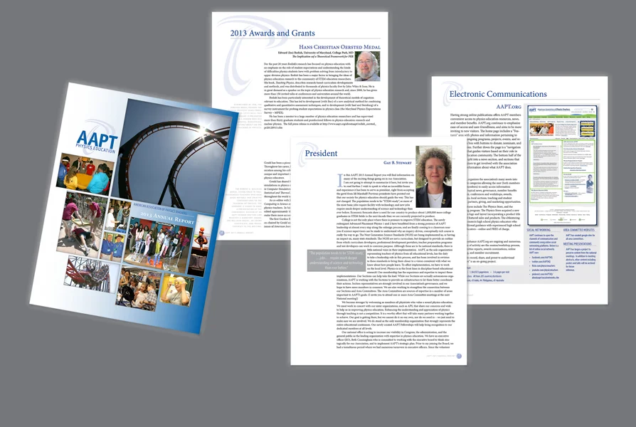  CLIENT: AAPT &nbsp;• &nbsp;TYPE: full color pdf &nbsp;• &nbsp;USE: 2013 Annual report for posting of organizations web-site 