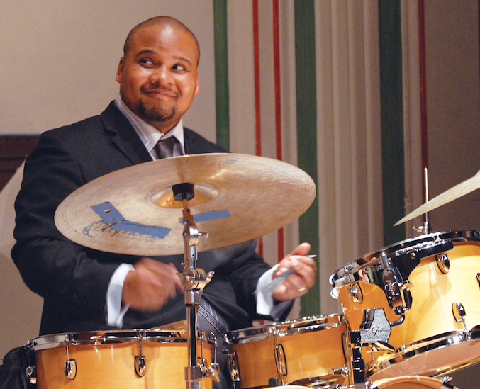 Sean Dobbins performs on the Black History Month Jazz Tribute. Photo ©Barbara Barefield
