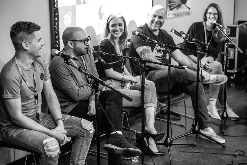 Pictured L to R: Dave Pittenger, Daniel Tashian, SE Berrios, Tony Esterly, Femke Weidema. (Photo Credit: Nathan Cox)