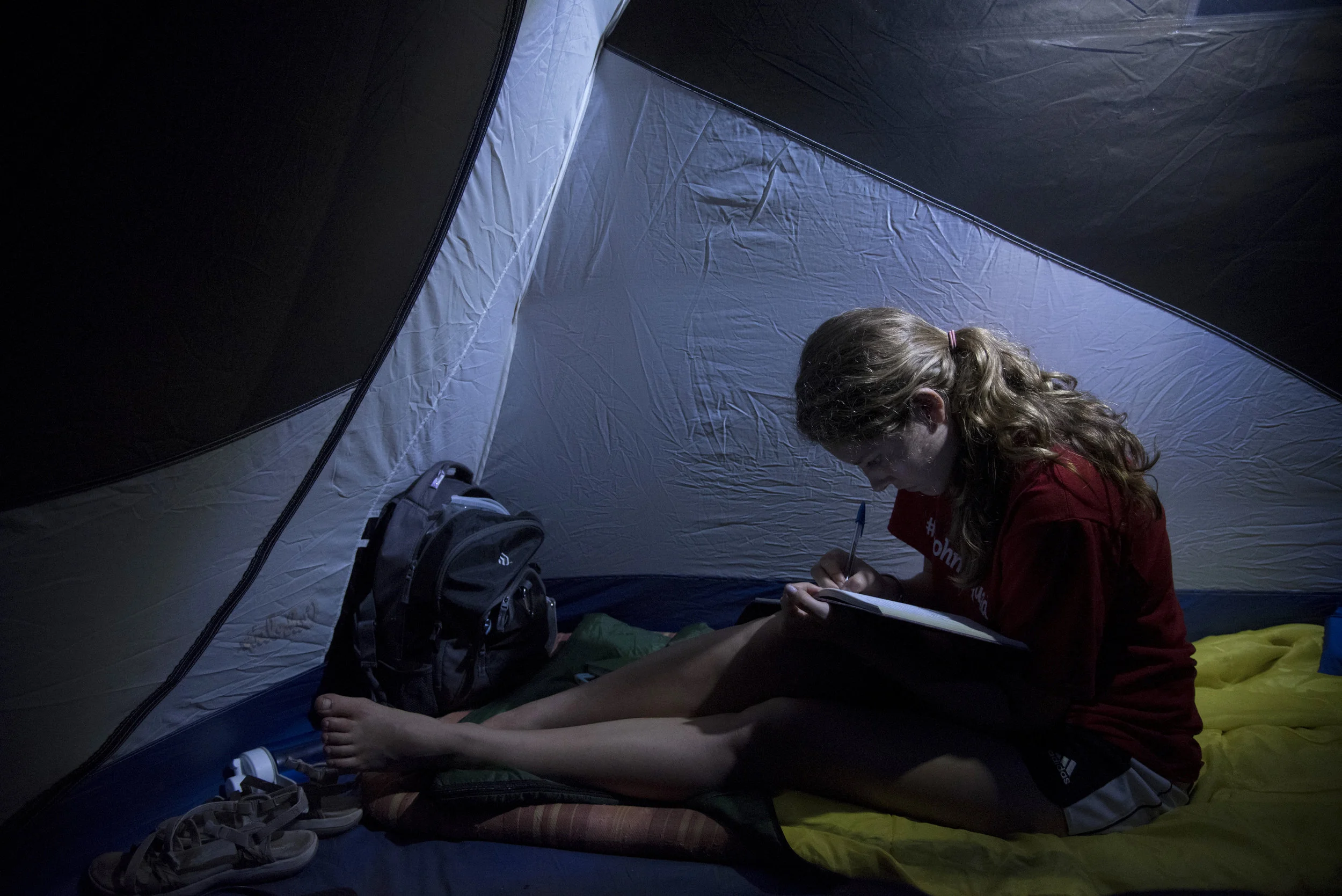  Western Kentucky University student Katherine Citak, 20, in her tent in Kasigau, Kenya on May 31, 2016.  