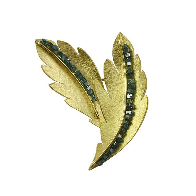 We love custom projects! This one of a kind brooch was made for a client out of 18k green gold and teal diamond beads. 
#ooak #oneofakind #customjewelry #handmadejewelry #instajewelry #jewelrygram #contemporaryjewelry #goldbrooch #brooch #southernmai