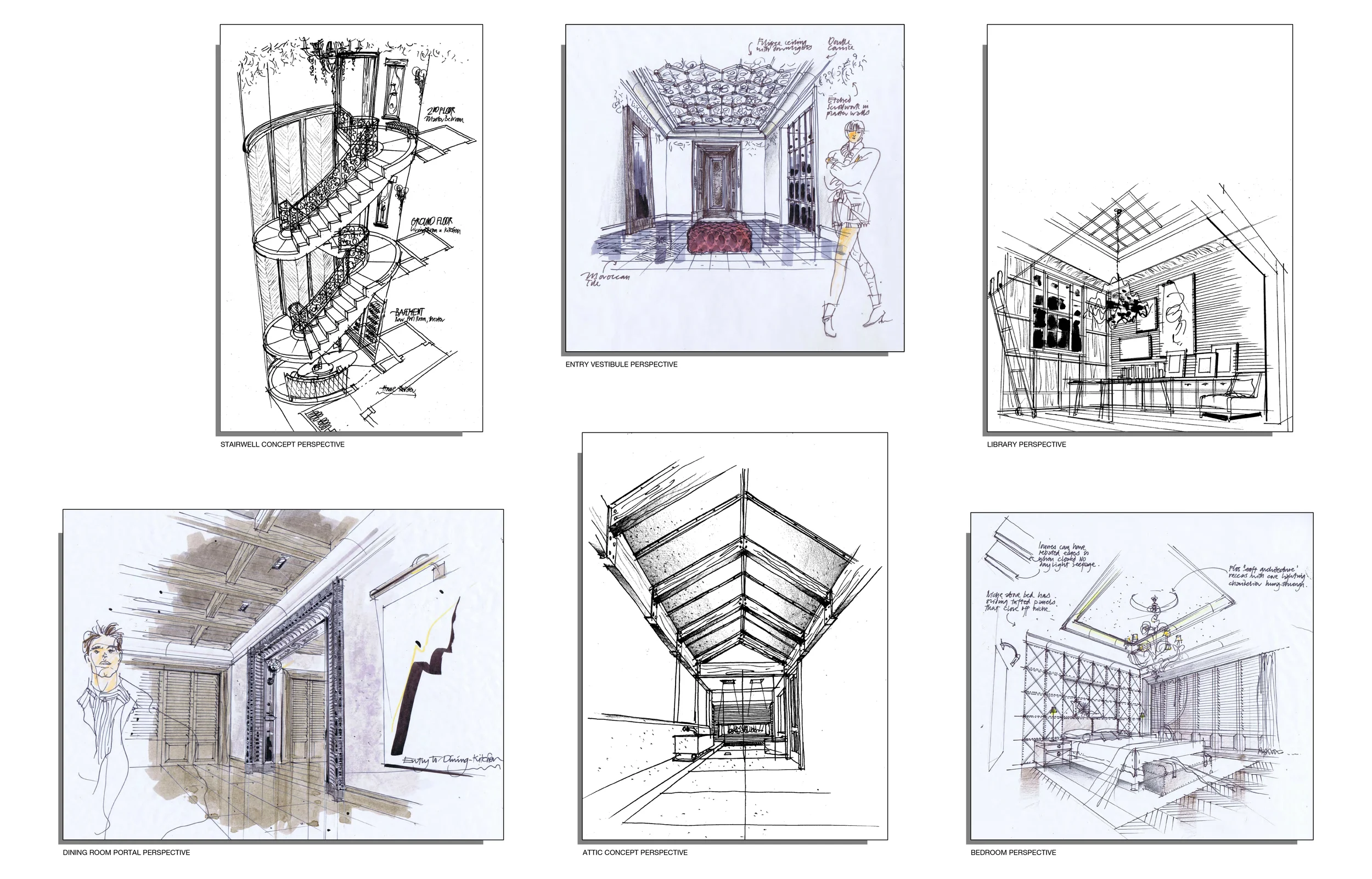 An example of the design sketches used to create this set. Courtesy of Swanson Design
