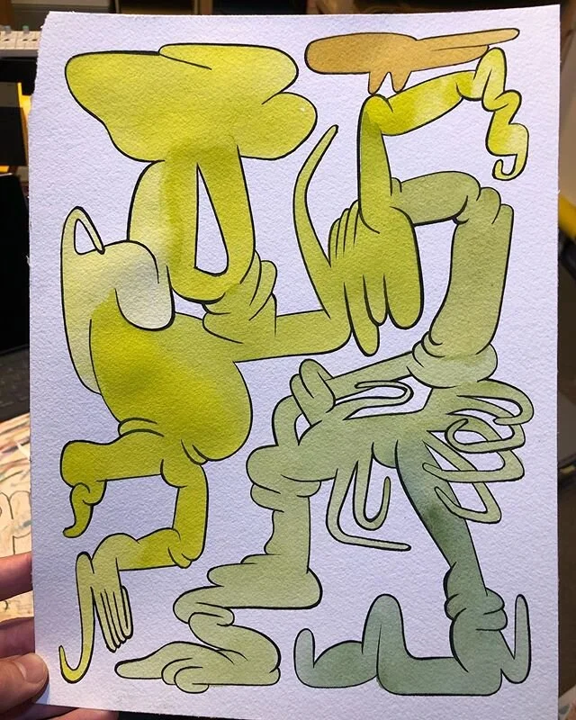 More of these #robertomatta inspired #globs but with color! #watercolor