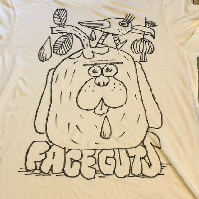Hand drawn #faceguts tee. Claim it at @face.guts