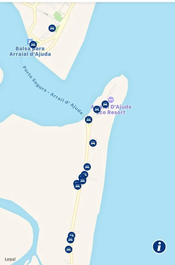 Hotels and Posadas on the Arraial d’Ajuda side (in order of closest proximity to the venue):