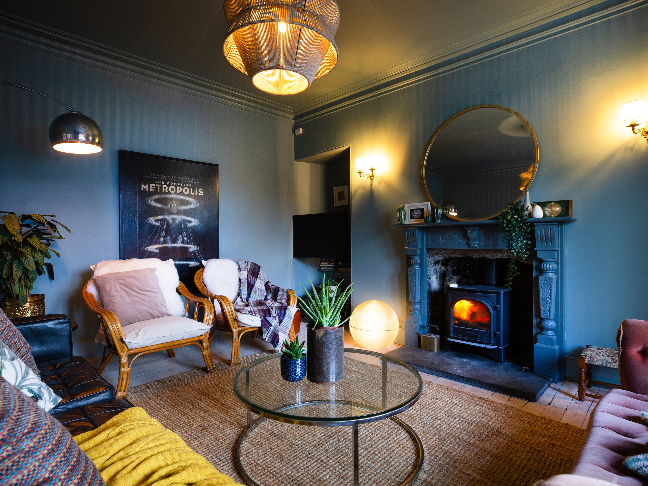 The living room at Springfield house, which is located in Carrbridge, 10 miles north of Aviemore, in the Cairngorm national park, Scotland