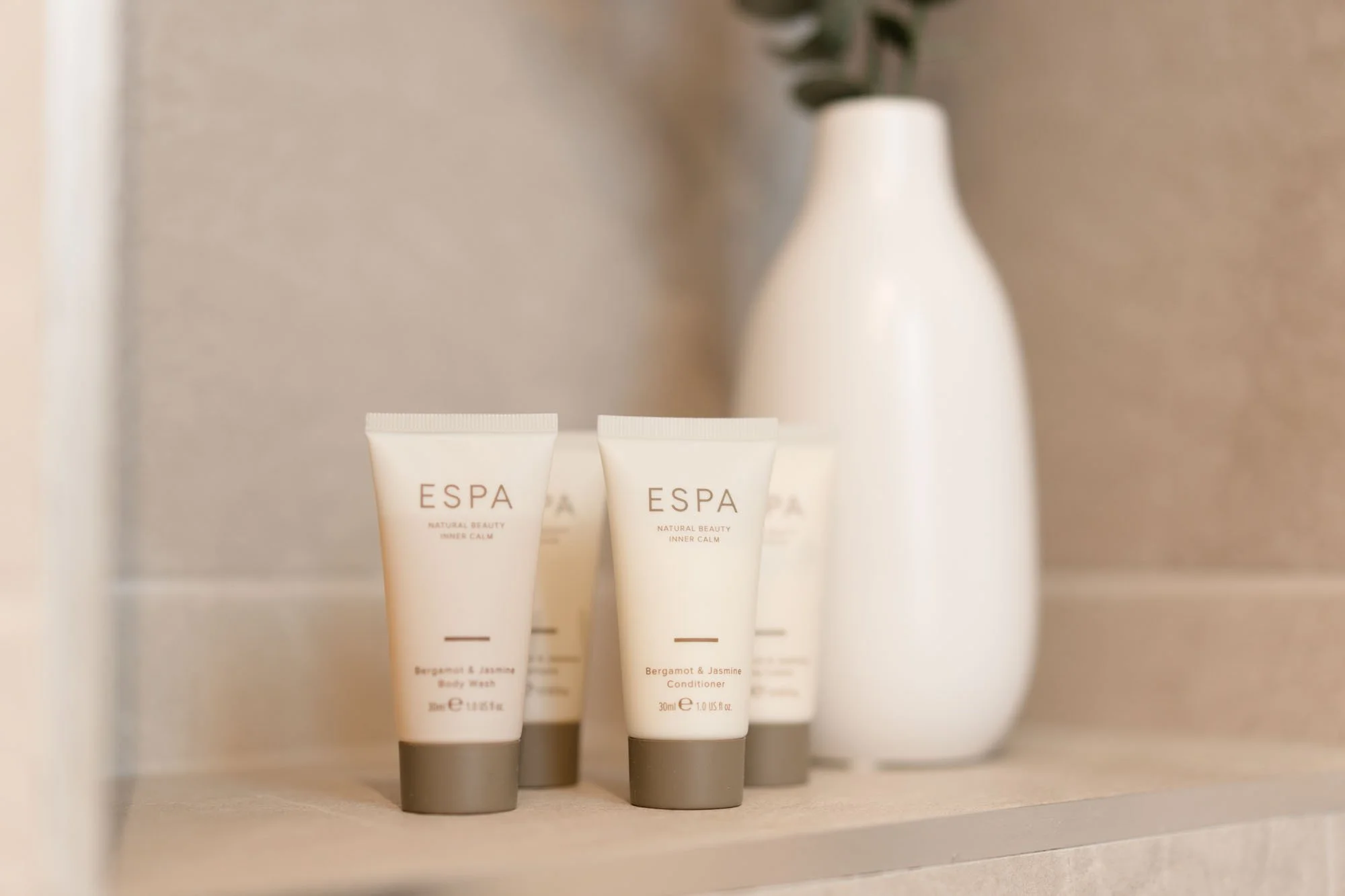 ESPA toiletries provided for guests at The Hayloft self-catering accommodation.