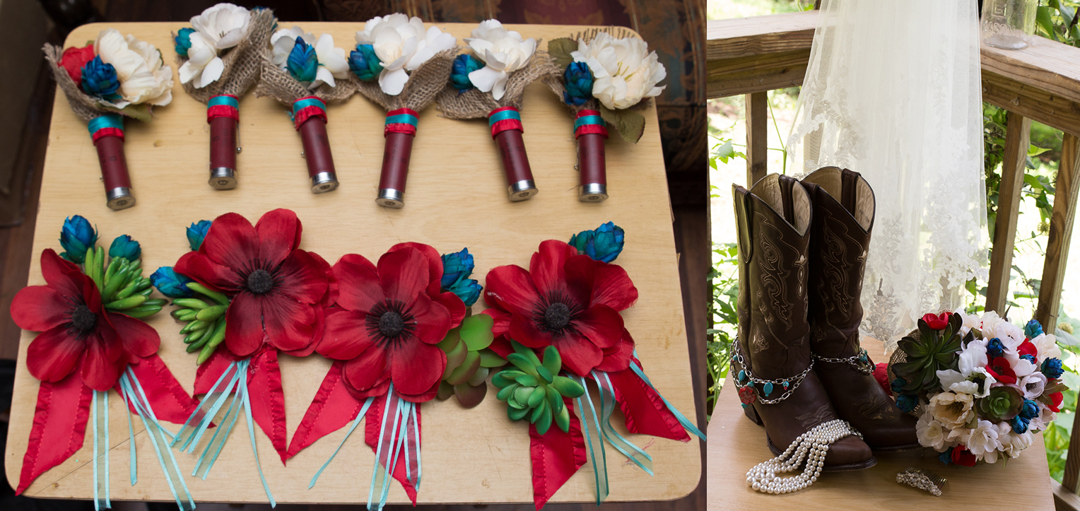 My absolute favorite detail was, hands down, the shot gun shell boutonnieres! LOVED them!