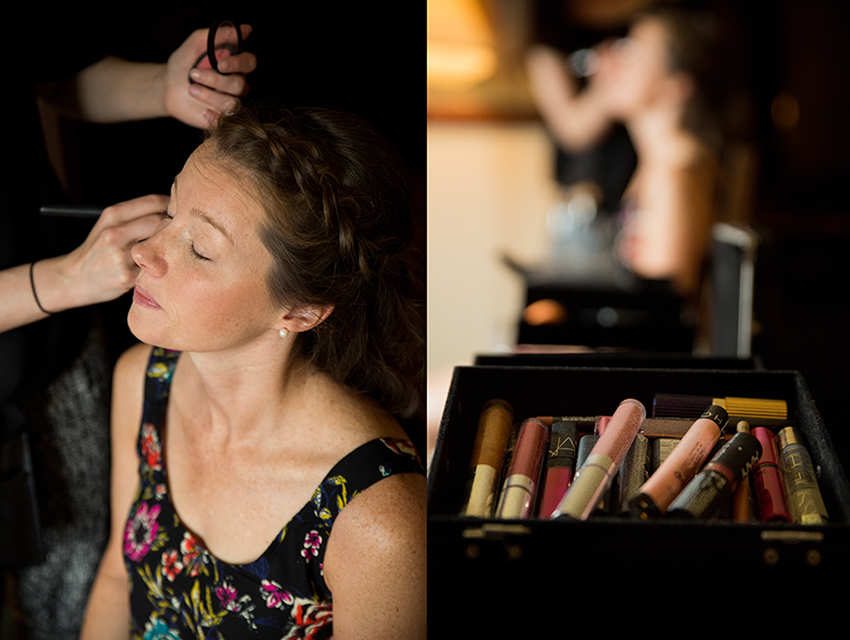 When I arrived Make Up Artist, Sarah Audia was busy getting Rachel flawless!
