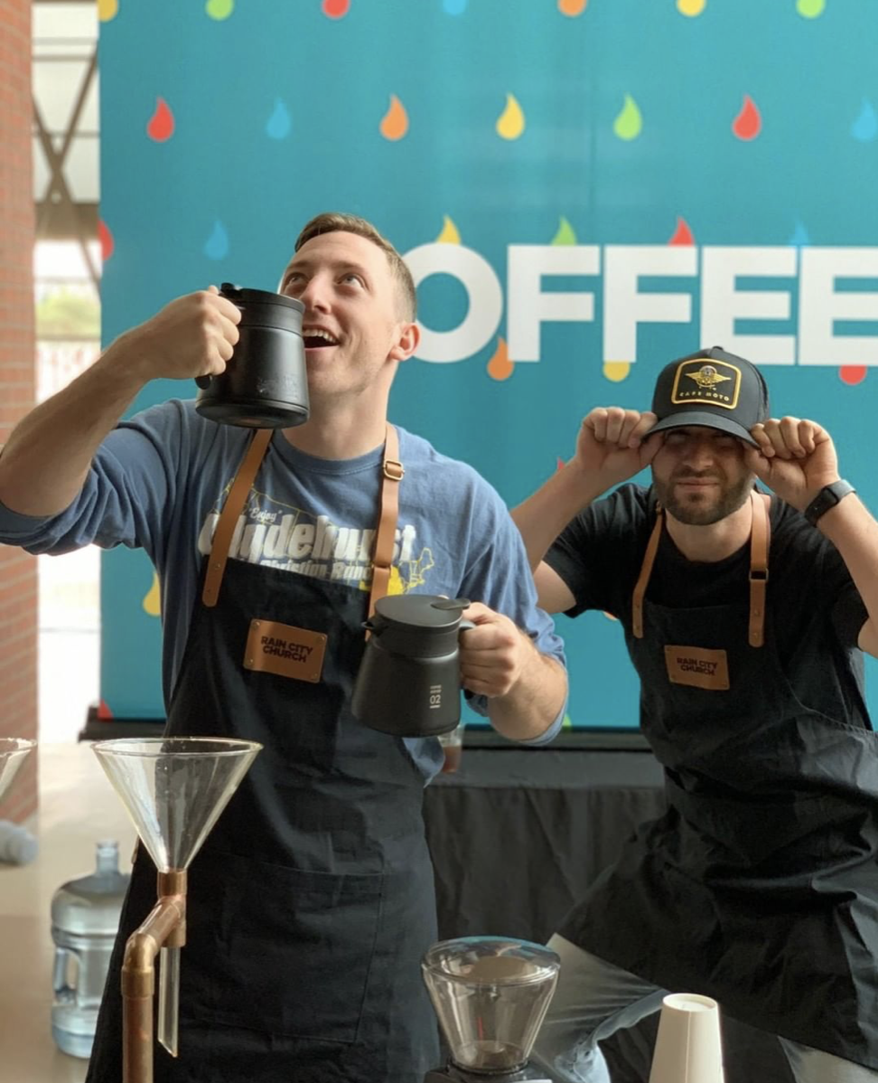 THE FAMOUS RAIN CITY CHURCH COFFEE TEAM