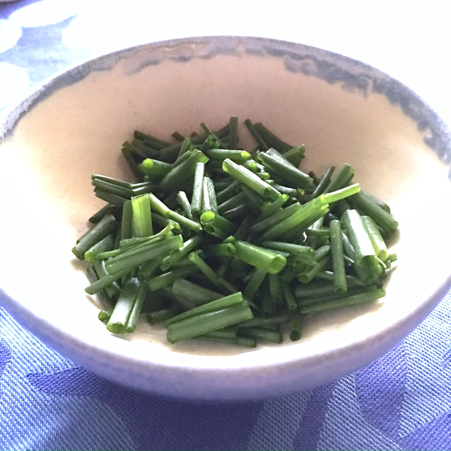    a small bowl of chopped fresh chives...   