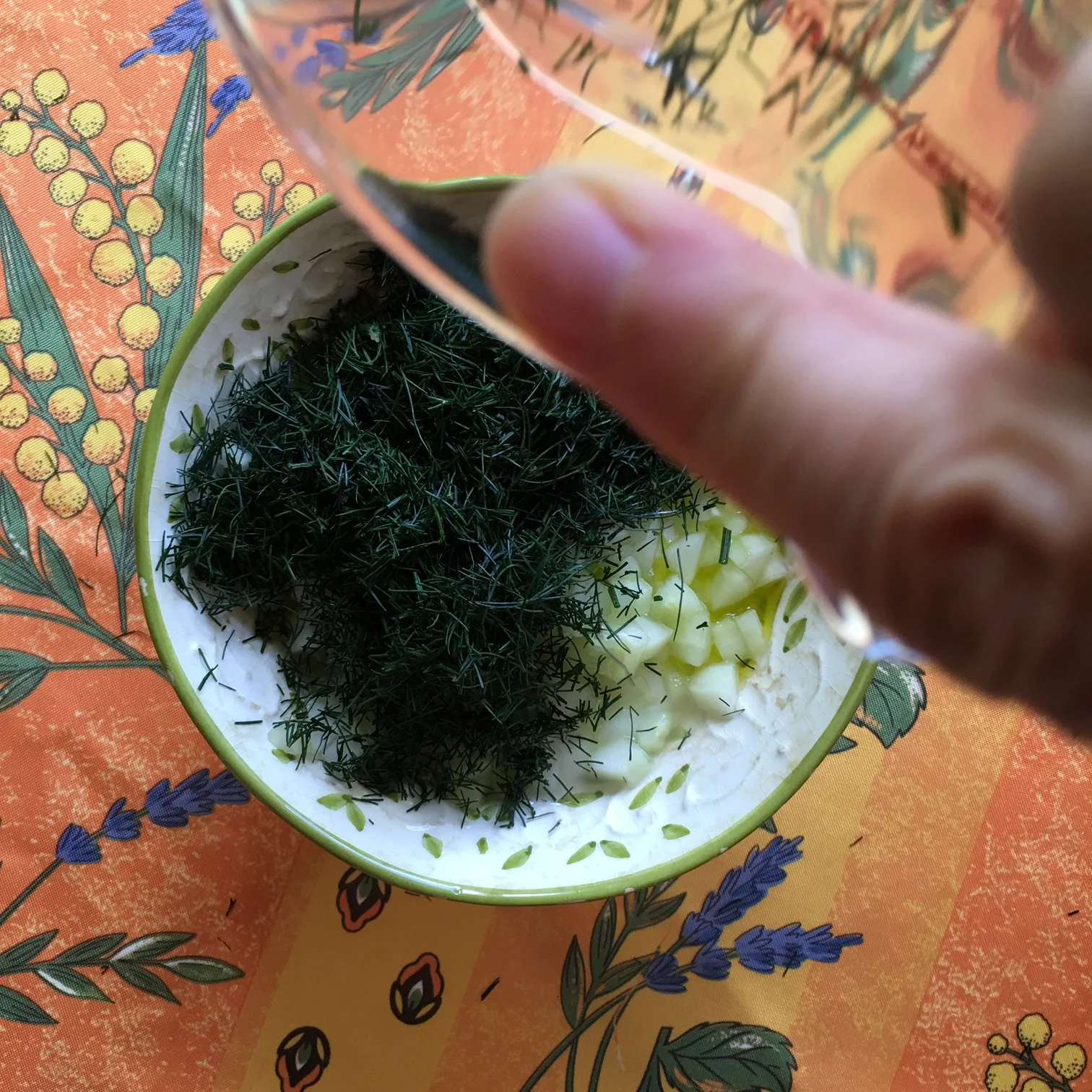    adding a half cup of fresh dill to the mix...   