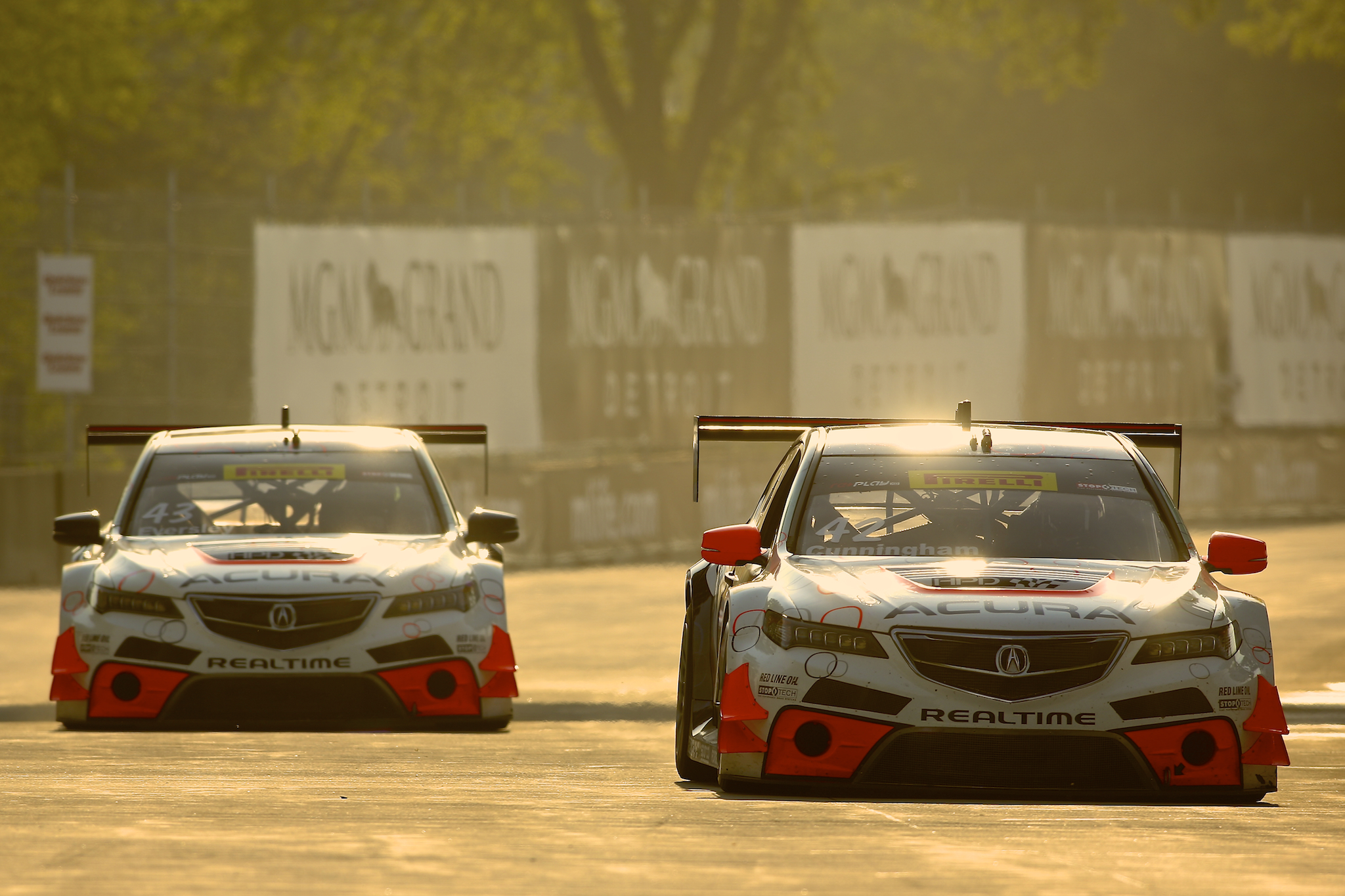 RealTimeRacing's pair of Acuras hit the track early Friday Morning.