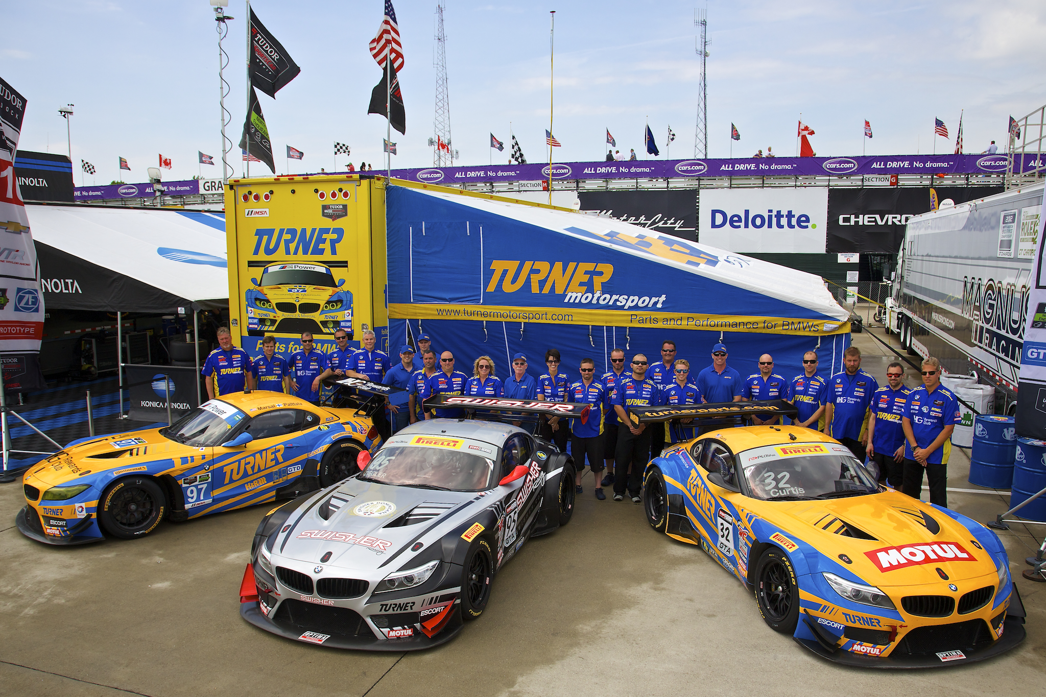 IMSA meets World Challenge in the form of three BMW Z4s of Turner Motorsports. Photo for Turner Motorsports.