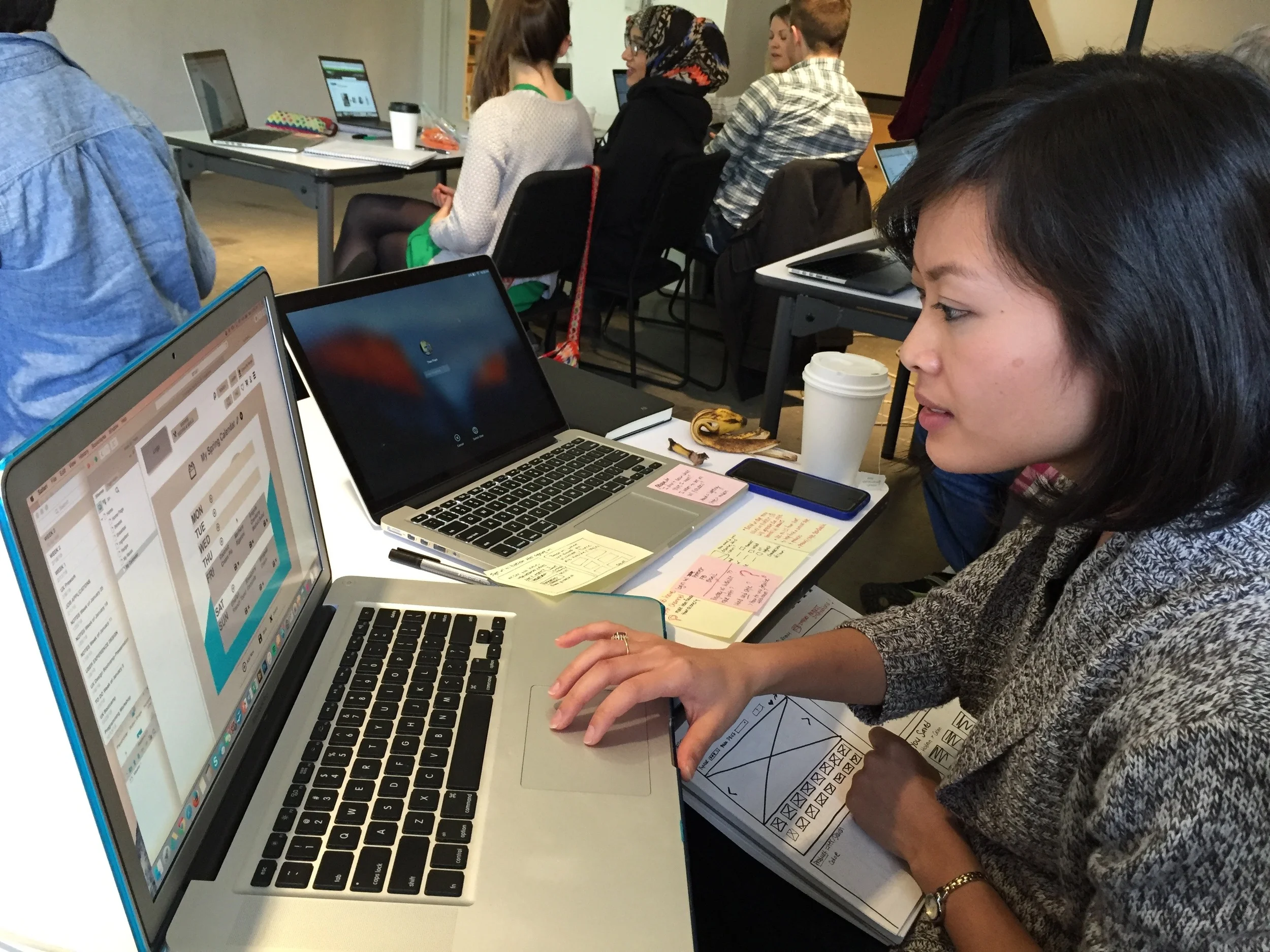 User trying out the features