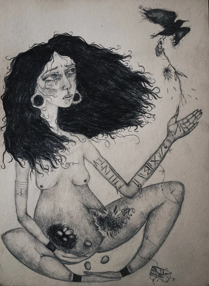 When Life Fell In Love With Death. 22" x 28". 2016.