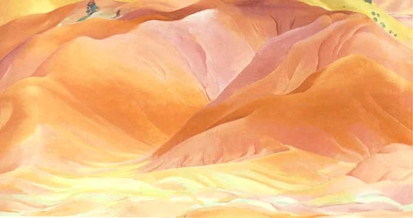 Nell's favorite painting by Georgia O'Keeffe, Red and Orange Hills, 1938