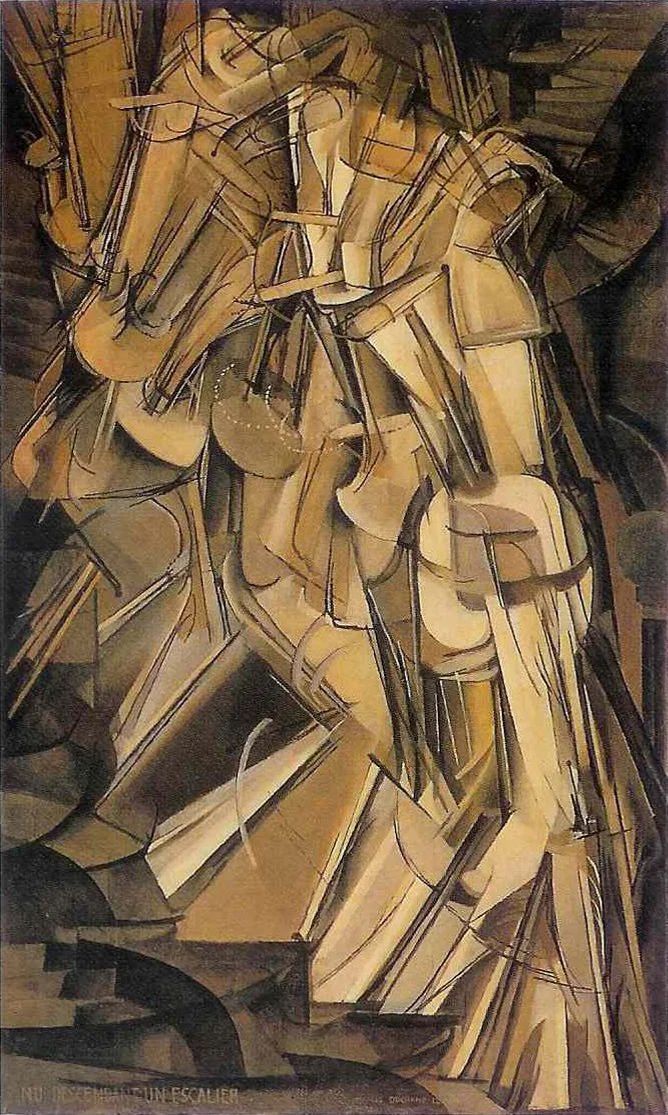 "Nude Descending a Staircase" by Duchamp