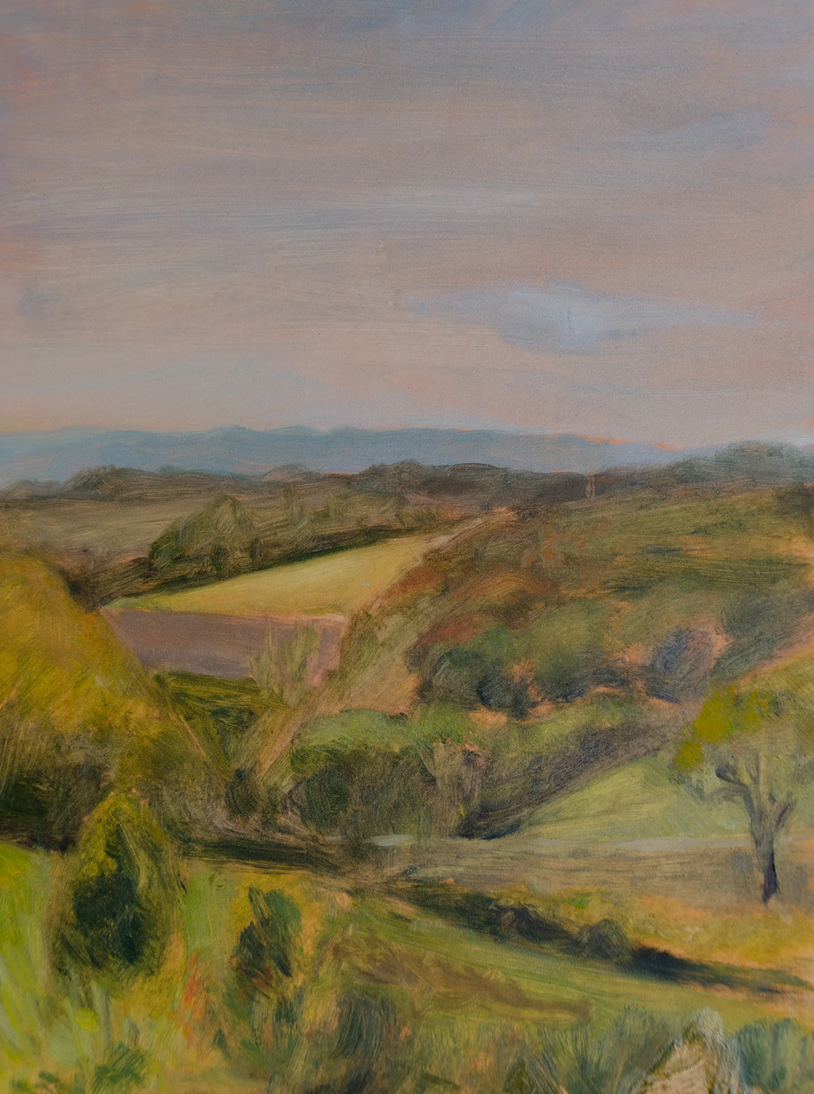 "View from Clear Spring Farm" oil on gessoboard, 9x12''