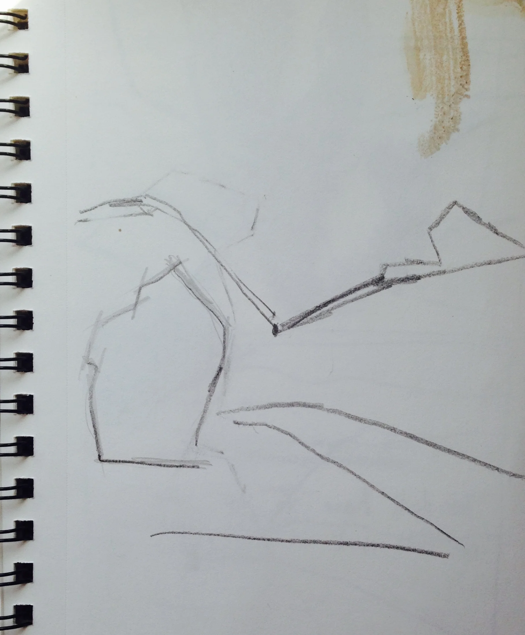 These are the bones of the painting, "Morning on the Lehigh Canal."