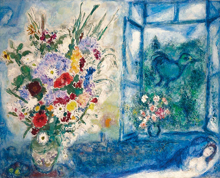 Bouquet près de la fenêtre by Chagall