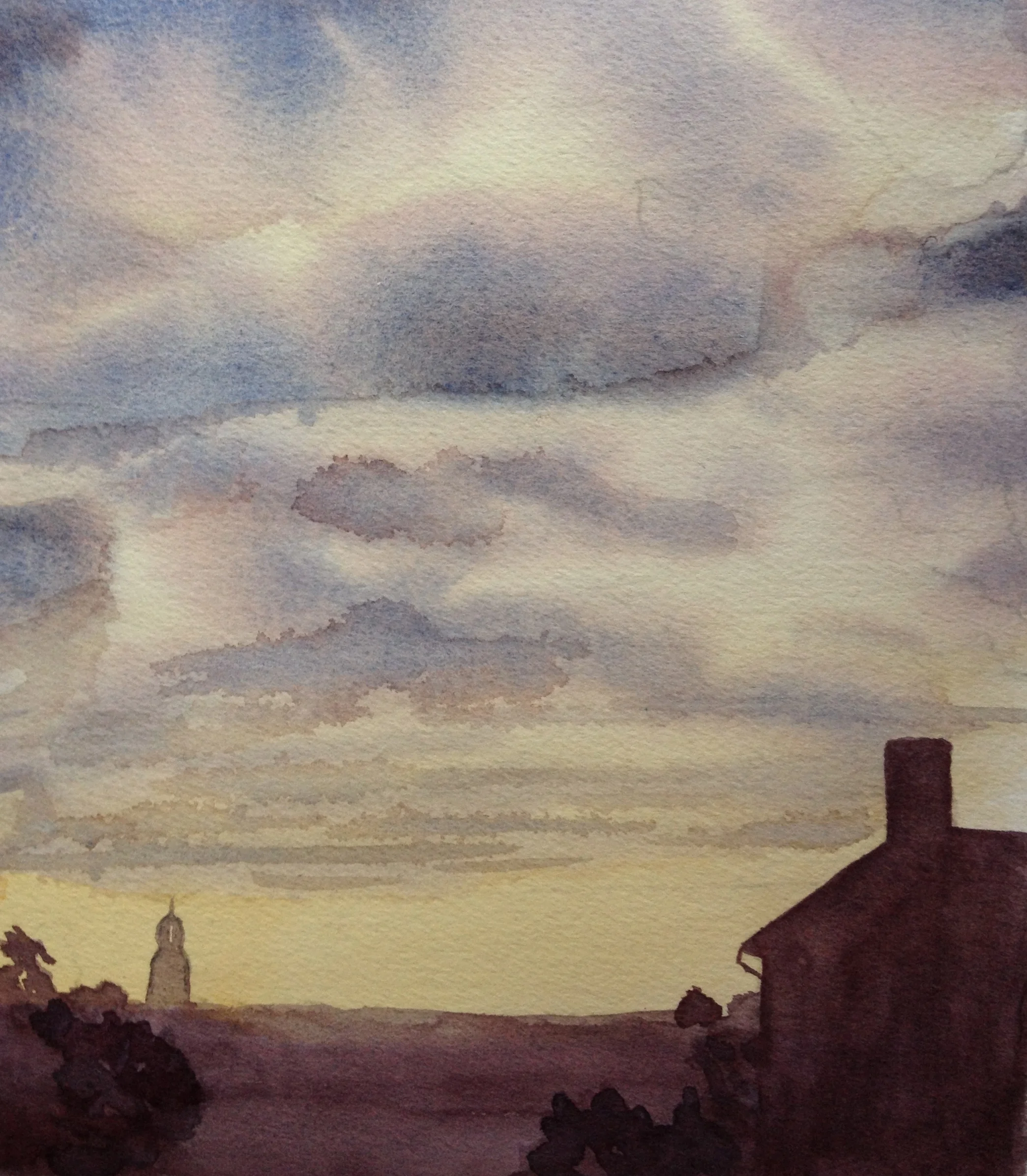 "5th and Ferry" watercolor by Kate Brandes